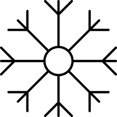 snowflakes icon, Winter elements black thin line.