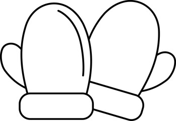 wool gloves icon, Winter elements black thin line.