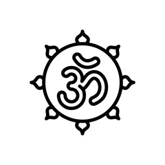 Fototapeta premium Black line icon for om 