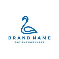 Fototapeta premium goose logo, swan, duck icon design template vector illustration