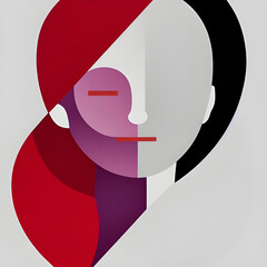 Abstract geometric face of woman 