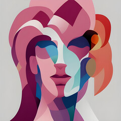 Abstract geometric face of woman 