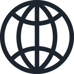 Simple globe icon, Internet web browser icon.