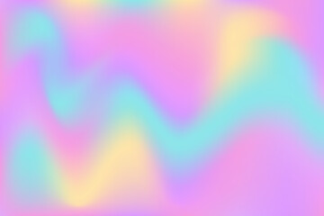 Fototapeta premium Rainbow background. Pattern in pastel colors. Wavy multicolored unicorn sky. Vector