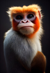 Fototapeta premium Yunnan snub-nosed monkey in cartoon style