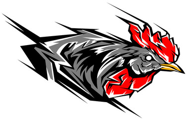 Head of rooster. Cock abstract character. Png color illustration. Graphic logo designs template for emblem. Image of portrait for company use.  © ARTSTOK