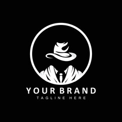 Mafia Logo Design, Tuxedo Suit Icon, Vector Businessman, Logo Detective, Brand Label