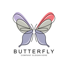 Butterfly Logo Design, Beautiful Flying Animal, Company Brand Icon Illustration, Screen Printing, Salon