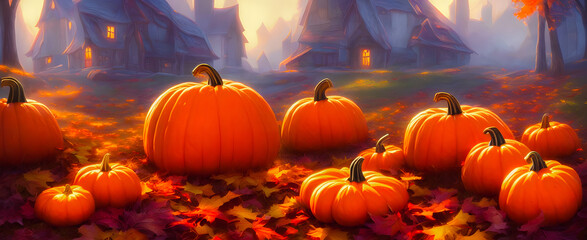 Artistic concept painting of a pumpkins vegetables , background illustration.