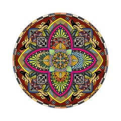 illustration of Mandala art, Tibetan Buddhist Mandala, Decorative round ornament, Isolated on white background. Arabic, Indian, ottoman motifs, Japanese, Colorful Mandala Art, pictures for meditation
