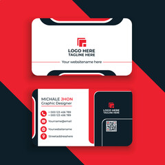 Double-sided creative business card template Creative and clean corporate business card template Vector illustration Stationery design .