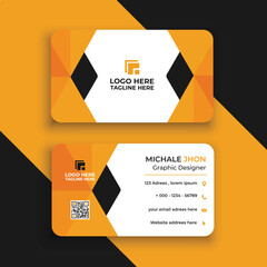 Double-sided creative business card template Creative and clean corporate business card template Vector illustration Stationery design .