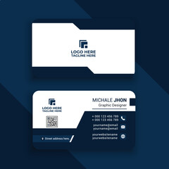 Double-sided creative business card template Creative and clean corporate business card template Vector illustration Stationery design .