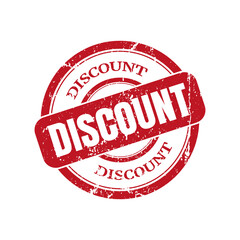 Discount round red grunge stamp