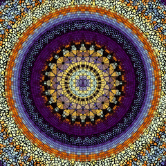 Vector seamless mosaic art pattern. Art background.