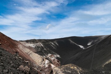 Hikers on the top of Cerro Negro volcano