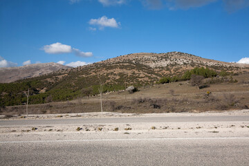 Landscape form Highway road between Denizli to Fethiye in Turkey