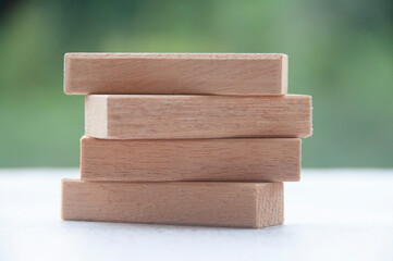 Wooden blocks with customizable space for text or ideas. Copy space