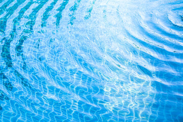 Fototapeta na wymiar Texture water wave in swimming pool with sunny reflections.