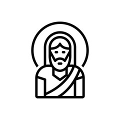 Black line icon for christ 