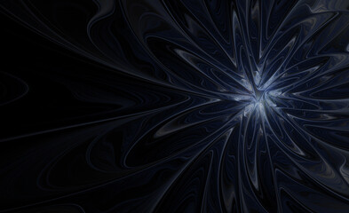 Fractal abstract star on dark blue background