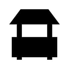Shop Stall Flat Vector Icon 
