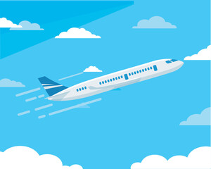 Fototapeta na wymiar Plane in the air Art & Illustration