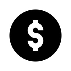 Dollar Coin Flat Vector Icon