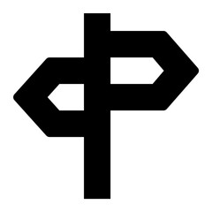 Signpost Flat Vector Icon