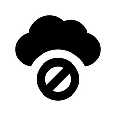 Cloud Blocked Flat Vector Icon