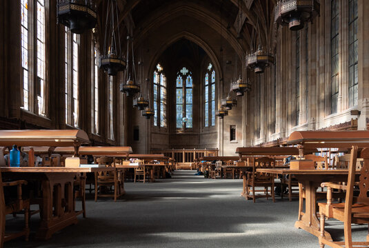 A photo of Suzzallo Library at University of Washington campus, Seattle, USA