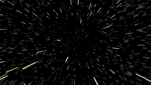 Space hyper-lapse or Space Jump or Hyperspace Jump stars.3d rendering time travel, traveling through stars with the speed of light through a black hole in a space tunnel.