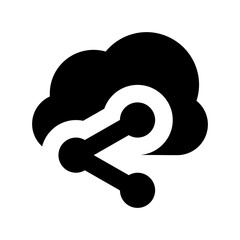 Cloud Sharing Flat Vector Icon
