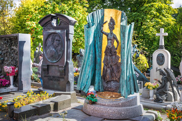 Singer and actress Tatyana Shmyga, grave, Novodevichy Cemetery, Moscow