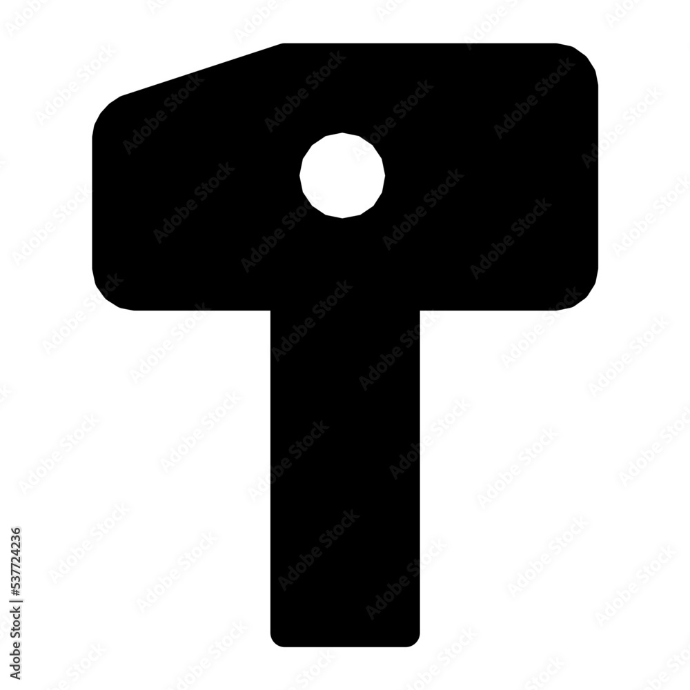 Sticker hammer vector icon