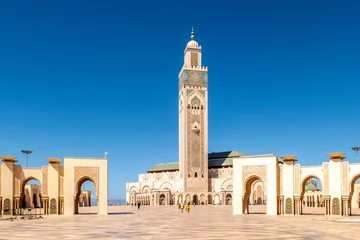 Fotobehang Zicht op het complex van Hasan II. moskee in Casablnca, Marokko © milosk50