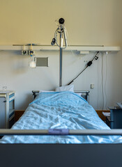 Single bed in a modern Hospital in Berchtesgaden in the south of Germany