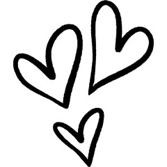 Hand drawn Hearts Doodle