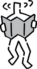 地図を手にして道に迷う棒人間