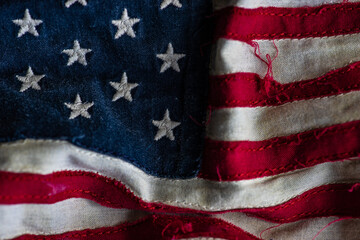 Old USA textile flag