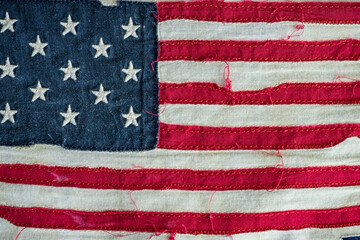 Old USA textile flag