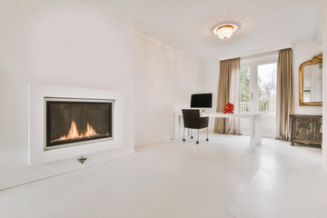 Interior of modern workplace at home