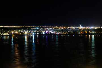 Fototapeta na wymiar View of Naama Bay in Sharm El Sheikh, Egypt at night. View from above