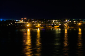Fototapeta na wymiar View of Naama Bay in Sharm El Sheikh, Egypt at night. View from above