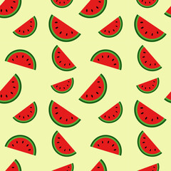 Watermelon, seamless pattern, vector. Pattern of halves of watermelon.