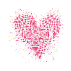 pixelated love heart vector valentine day illustration