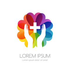 Religion logo. Church, christian, baptist vector emblem.