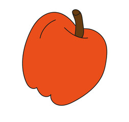 Red apple illustration. Fruit design vector icon for web, computer and mobile. An apple with a branch.