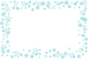 Flying snowflakes frame.