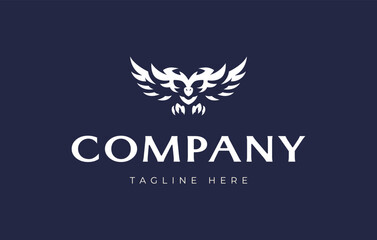 Flying Owl Logo Design Template